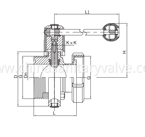 sanitary butterfly valves male and nut end DS